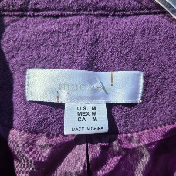 Anthro Purple Ruffle Trim Suit Jacket Blazer Retro Y2K Feminine Office Work M - Picture 16 of 16